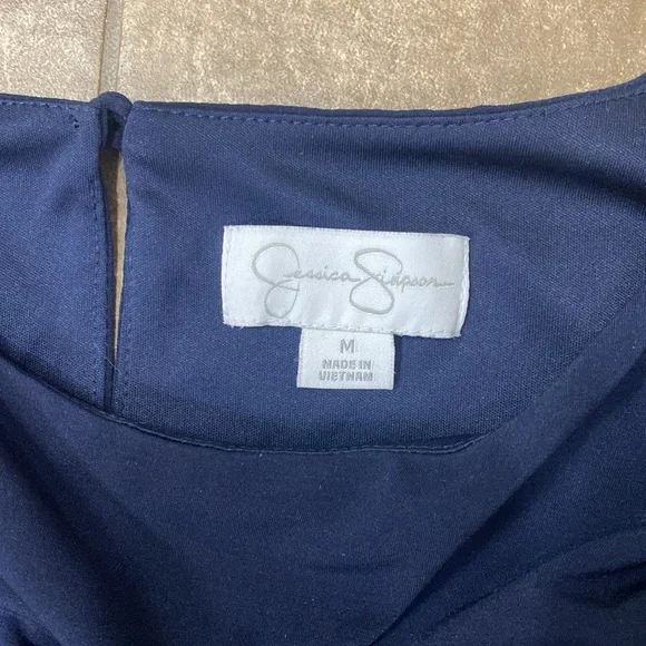 Jessica Simpson Navy lined dress with split sleeves - Picture 2 of 3